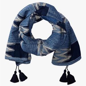 Lucky Brand Navy Blue 100% Cotton Scarf